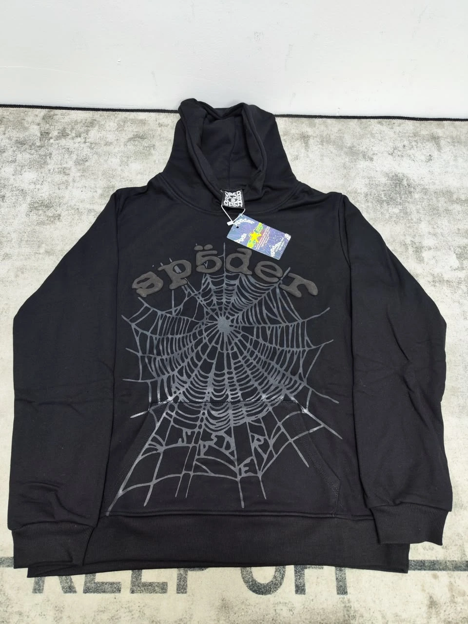 SP5DER BLACK WEB HOODIE